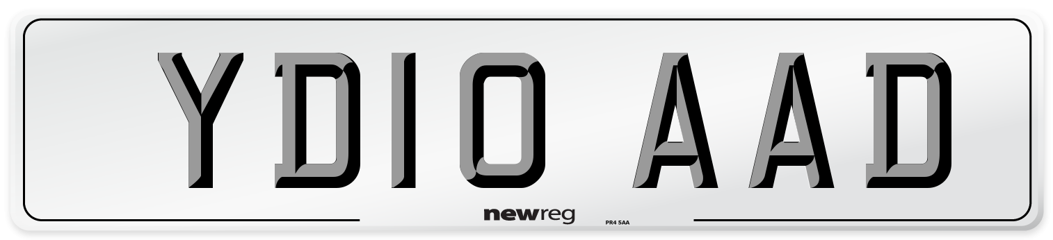 YD10 AAD Number Plate from New Reg